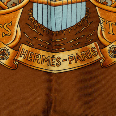 Brown Hermes Europe Silk Scarf Scarves