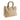 Beige Fendi Small Leather Selleria FF Tote Satchel