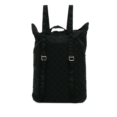 Black Gucci GG Nylon Bear Charm Backpack