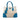 Blue Prada Medium Saffiano Cuir Trimmed Canvas Double Satchel
