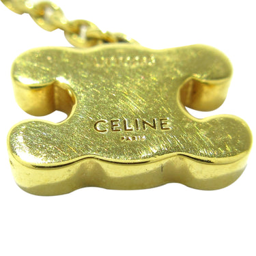 Gold Celine Triomphe Drop Push Back Earrings