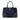 Blue Prada Small Tessuto and City Calf Hand Stitched Galleria Double Zip Satchel