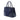 Blue Prada Small Tessuto and City Calf Hand Stitched Galleria Double Zip Satchel