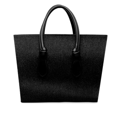 Gray Celine Felt and Leather Tie Knot Tote