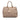 Brown Prada Vitello Daino Double Zip Convertible Tote Satchel