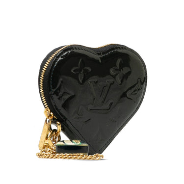 Black Louis Vuitton Monogram Vernis Heart Coin Purse