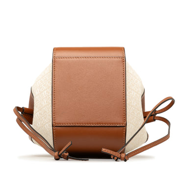 Brown Loewe Mini Leather and Canvas Hammock Bag Satchel