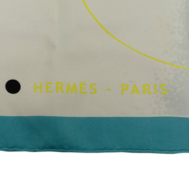 Blue Hermes Le Monde Est Une Fleuve Silk Scarf Scarves - Designer Revival