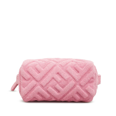 Pink Fendi FF 1974 Terry Cloth Pouch - Designer Revival