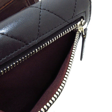 Black Chanel CC Lambskin Trifold Flap Wallet - Designer Revival