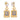 Gold Chanel Gold Plated and Faux Pearl Crystal CC Perfume Bottle Drop Push Back Earrings