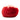 Red Fendi Nappa Shiny Fox Fur Heart Pom Pom Bag Charm Key Chain