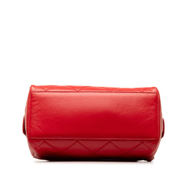 Red Chanel Small Aged Calfskin Express Bowling Satchel - Designer Revival