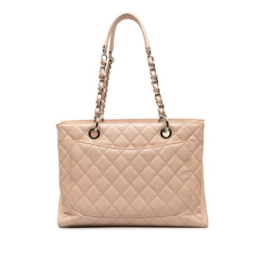 Beige Chanel Caviar Grand Shopping Tote - Atelier-lumieresShops Revival