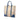 Blue Prada Saffiano Trimmed Canvas Tote