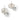 Silver Chanel Resin and Silver Plated CC Round Push Back Earrings