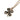 Black Chanel CC Gold Plated and Enamel Strass Faux Pearl Clover Pendant Necklace
