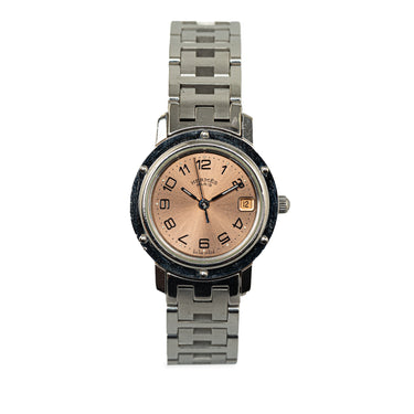 Silver Hermès CL4.210 Quartz Stainless Steel Clipper Watch