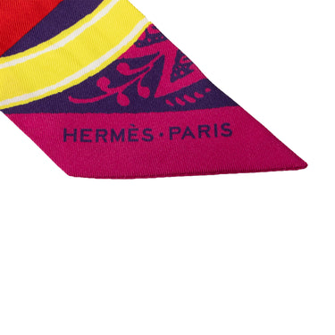 Purple Hermes Jeu De Soie Uniforme Twilly Silk Scarf Scarves