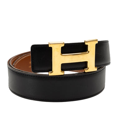 Black Hermes Constance Reversible Belt - Designer Revival