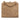 Tan Chanel CC Quilted Suede Kiss Lock Handbag