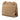 Tan Chanel CC Quilted Suede Kiss Lock Handbag