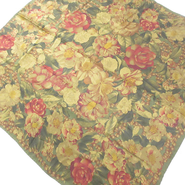 Yellow Chanel Floral Silk Scarf Scarves
