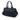 Blue Prada Soft Calf Trimmed Tessuto Zip Top Satchel