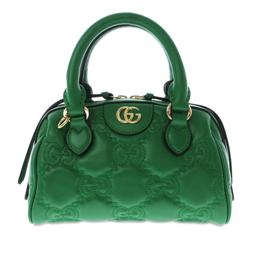Green Gucci Mini GG Matelasse Marmont Satchel