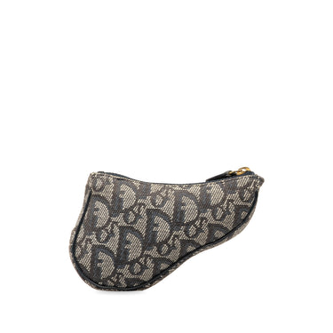 Gray Dior Oblique Saddle Coin Pouch
