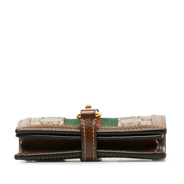 Brown Gucci GG Supreme Jackie 1961 Compact Wallet - Designer Revival