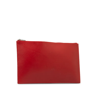 Red Dior Leather Clutch Bag - Designer Revival