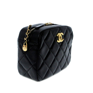 Black Chanel Quilted Lambskin My Perfect Camera Case Crossbody Bag - Designer Revival