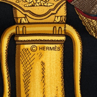 Black Hermès Grand Uniforme Silk Scarf Scarves