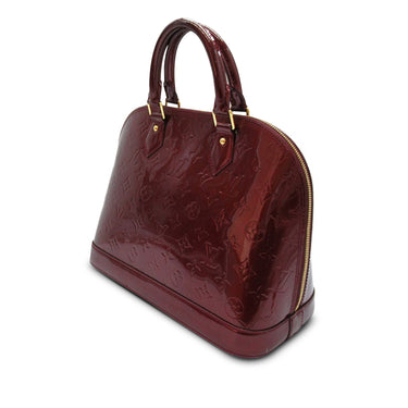 Red Louis Vuitton Monogram Vernis Alma PM Handbag - Designer Revival