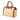 Beige Saint Laurent Baby Raffia Monogram Downtown Cabas Satchel