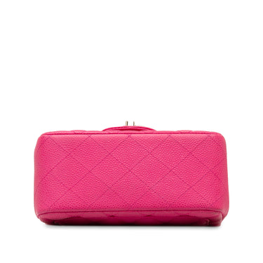 Pink Chanel Mini Square Caviar Single Flap Shoulder Bag - Designer Revival