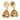 Gold Chanel Gold Plated CC Bird Cage Drop Clip On Earrings - Designer Revival