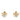 Gold Chanel CC Gold Plated Lacquered Flower Earrings