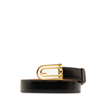 Black Hermès Leather Belt - Designer Revival