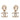 Gold Chanel CC Gold Plated Crystal and Faux Pearl Drop Bullet Back Earrings
