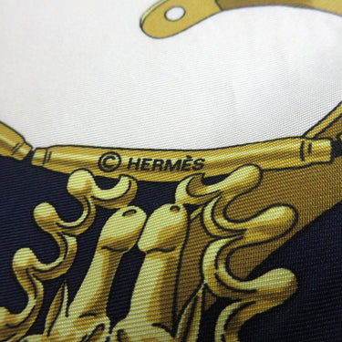 Blue Hermes Les Cavaliers d'Or Silk Scarf Scarves - Designer Revival