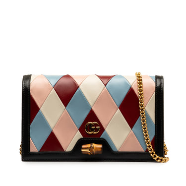 Pink Gucci Lovelight Bamboo Wallet on Chain Crossbody Bag