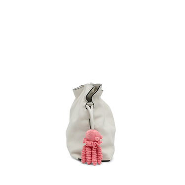 White Loewe X Paula's Ibiza Flamenco Knot Crochet Crossbody - Designer Revival