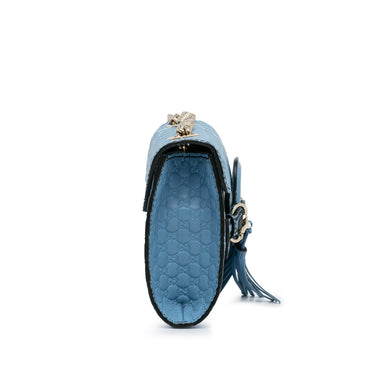 Blue Gucci Mini Microguccissima Emily Crossbody Bag - Designer Revival