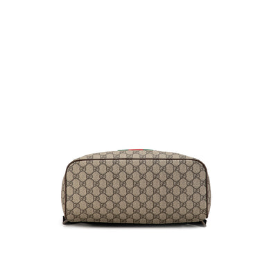 Brown Gucci GG Supreme Animalier Web Backpack - Designer Revival