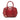 Red Burberry Small Heritage Grain Check Embossed Leather Orchard Bowling Bag Satchel