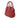 Red Burberry Small Heritage Grain Check Embossed Leather Orchard Bowling Bag Satchel