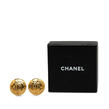 Gold Chanel CC Clip On Earrings Costume Bracelet - Designer Revival