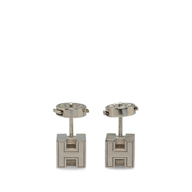 Silver Hermès Cage dH Earrings